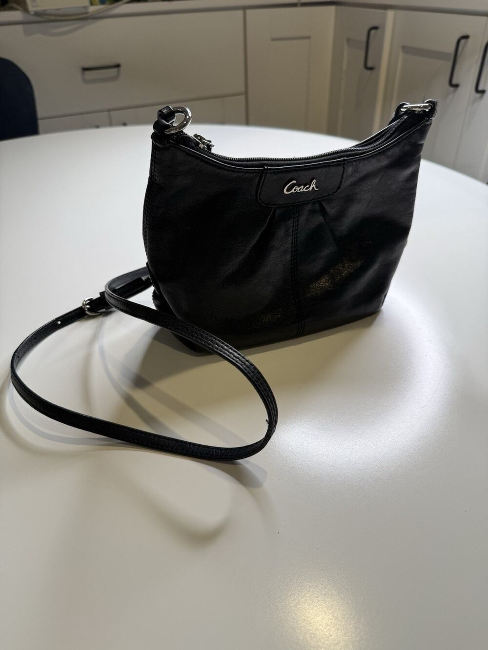 Coach Black Leather Small Crossbody w Adjustable Strap, Circa 2008 - 2011